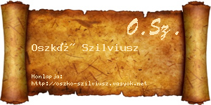 Oszkó Szilviusz névjegykártya